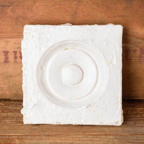 #52547 Antique Painted Wood Rosette Trim Block image 4