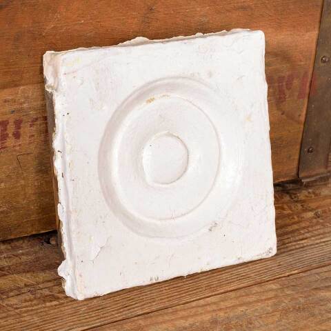 #52547 Antique Painted Wood Rosette Trim Block image 5