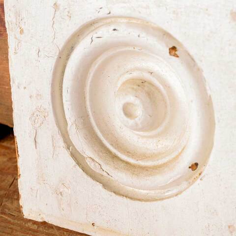 #52549 Antique Painted Wood Rosette Trim Block image 2
