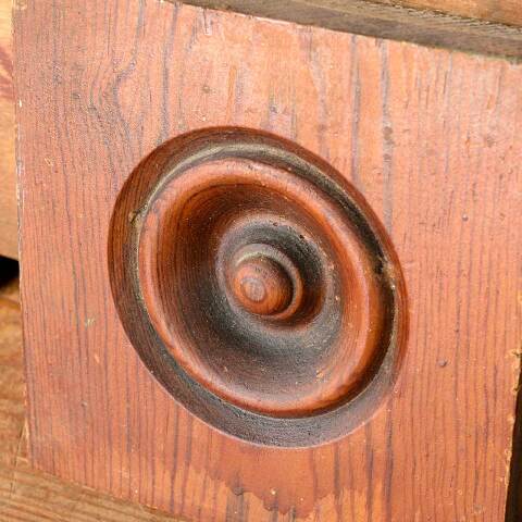 #52551 Antique Wood Rosette Interior Trim Block image 2