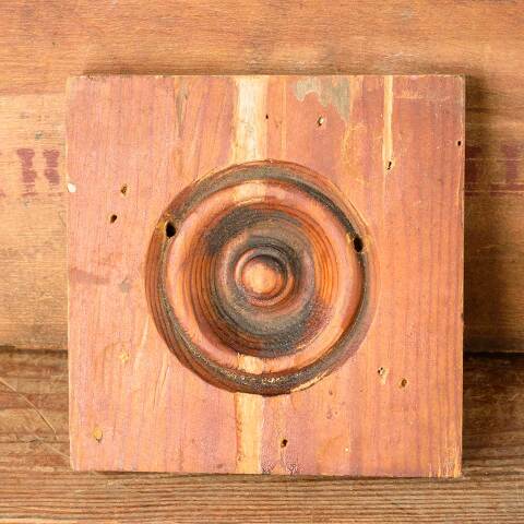 #52551 Antique Wood Rosette Interior Trim Block image 4