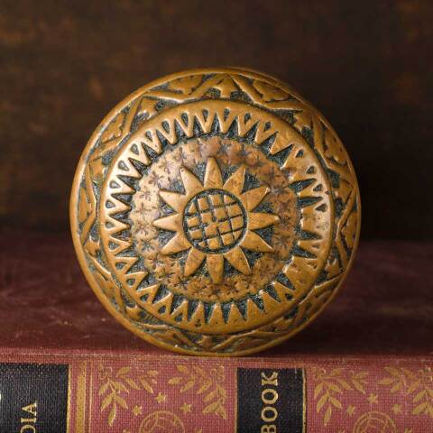 #52602 Antique Brass Victorian Doorknob Hardware image 4