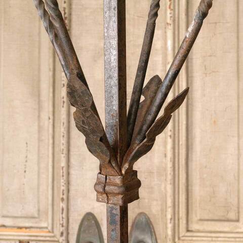 #52604 Set of 2 Antique Wrought Iron Candle Holders image 8