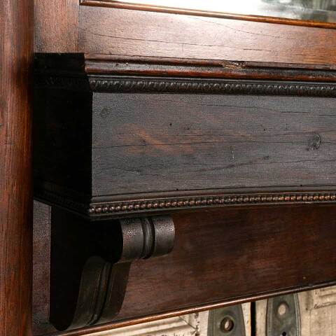 #52605 59x80 Salvaged Antique Oak Fireplace Mantel image 3