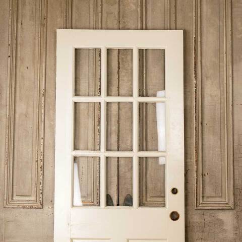#52622 32x80 Salvaged 9 Lite Entry Wood Door image 6