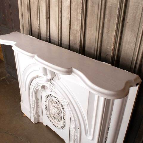 #52638 Antique Cast Iron Fireplace Mantel & Cover image 5