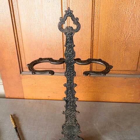 #52659 Antique Victorian Fireplace Tool Set & Holder image 5