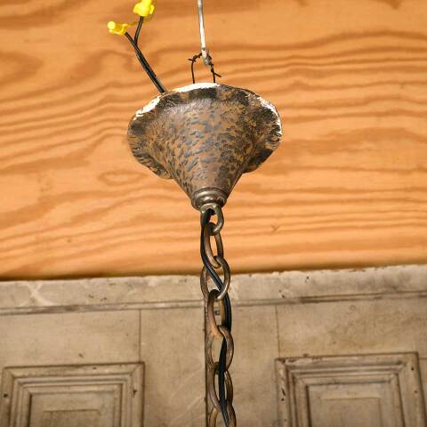 #52665 16x32 Antique Wrought Iron Tudor Chandelier image 5