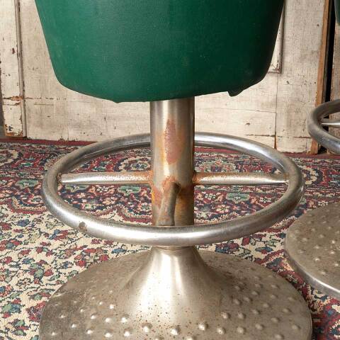 #52687 Set of 2 Unique Vintage Stools with Footrests image 6