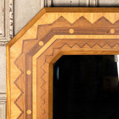 #52688 Large Wood Framed Beveled Glass Mirror image 2