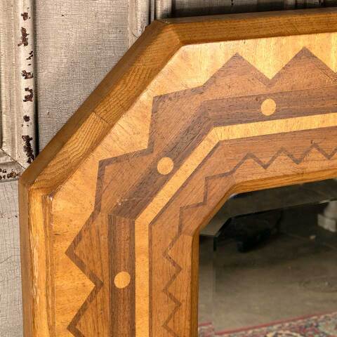 #52688 Large Wood Framed Beveled Glass Mirror image 5