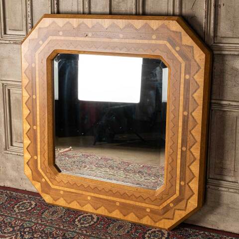 #52688 Large Wood Framed Beveled Glass Mirror image 6