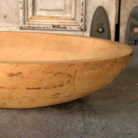 #52713 Antique Primitive Wood Dough Bowl image 2