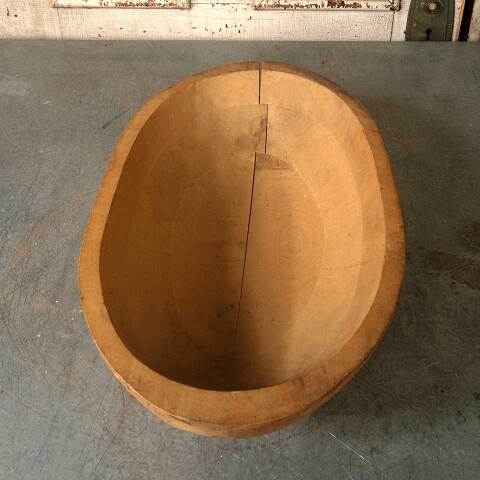 #52713 Antique Primitive Wood Dough Bowl image 3