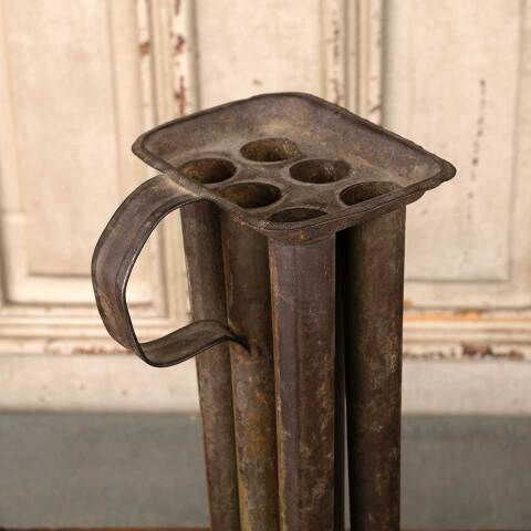#52724 Antique Primitive Tin 6 Candle Mold image 3
