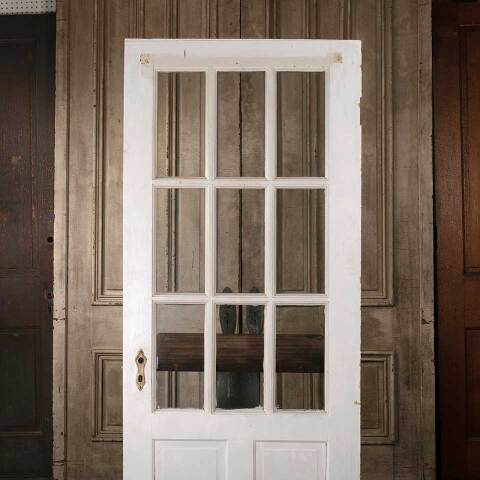 #52738 32x77 Salvaged 9 Lite Wood Entry Door image 6