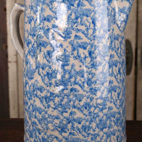 #52755 Antique 9" Spongeware Stoneware Pitcher image 2