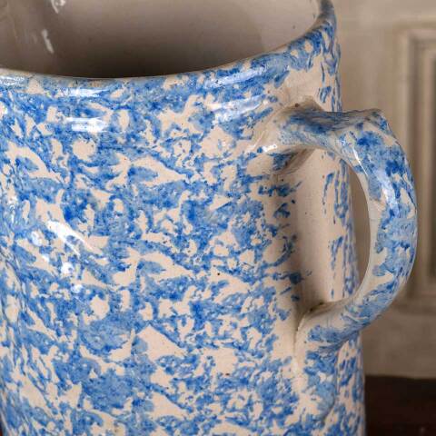 #52755 Antique 9" Spongeware Stoneware Pitcher image 7