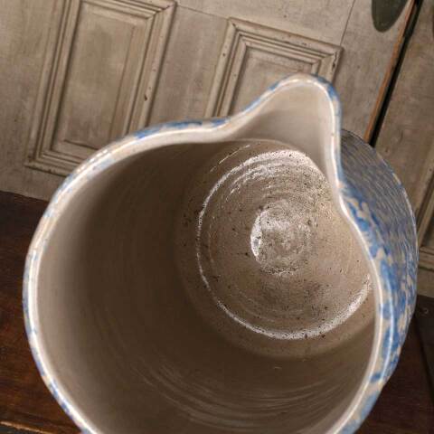 #52755 Antique 9" Spongeware Stoneware Pitcher image 8