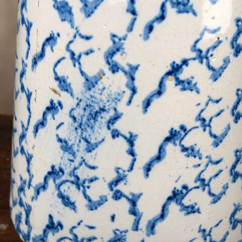 #52756A Antique 9" Spongeware Stoneware Pitcher image 6