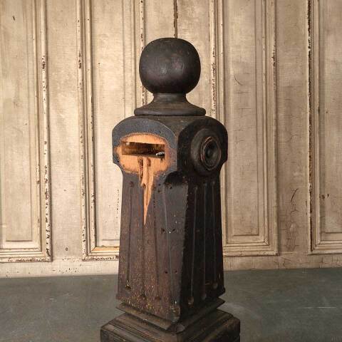 #52814 Salvaged Small Antique Wood Newel Post image 6