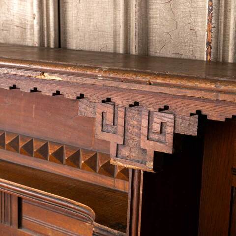 #52829 60x49 Antique Victorian Fireplace Mantel image 7