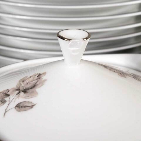 #52853 Vintage Ebony Rose Porcelain China Set image 7