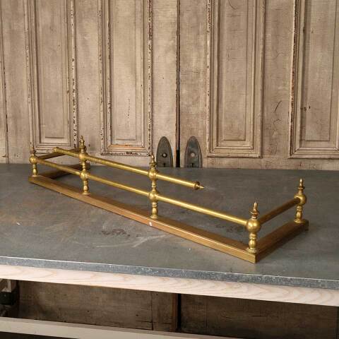 #52862 42x12 Antique Brass Fireplace Fender image 3