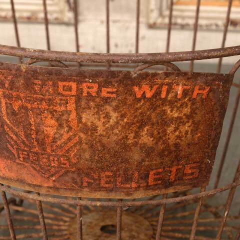 #52863 Antique Metal Wire Farm Egg Basket image 7