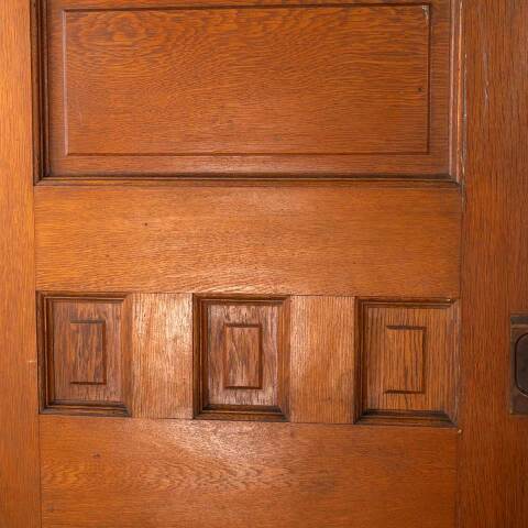 #52912 62x95 Salvaged Antique Oak Pocket Doors image 8