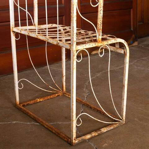 #52923 Vintage Metal Garden Arbor with Bench Seats image 3