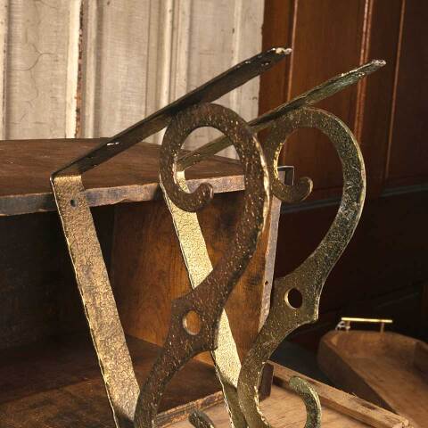 #52935 Set of 2 Vintage Metal Wall Shelf Brackets image 4