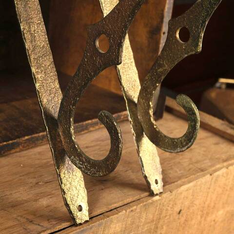 #52935 Set of 2 Vintage Metal Wall Shelf Brackets image 5