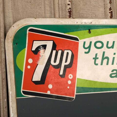 #52955 Vintage 7up Metal Menu Chalkboard Sign image 3