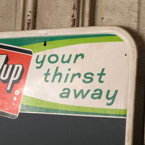 #52955 Vintage 7up Metal Menu Chalkboard Sign image 4