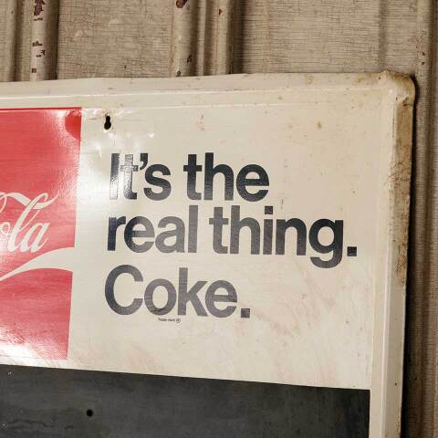 #52956 Vintage Coca-Cola Metal Menu Board Sign image 3