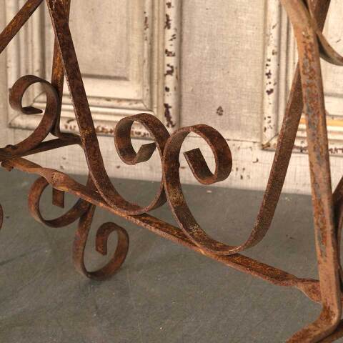 #52960 Antique Rusty Wrought Iron Bench Base image 2