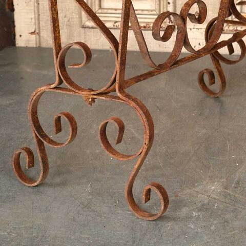 #52960 Antique Rusty Wrought Iron Bench Base image 4