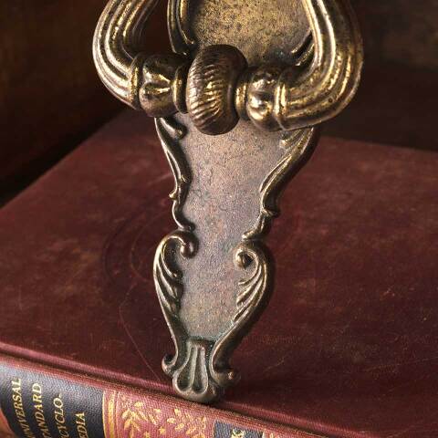 #52991 Vintage Brass Furniture Pull Handle Hardware image 3