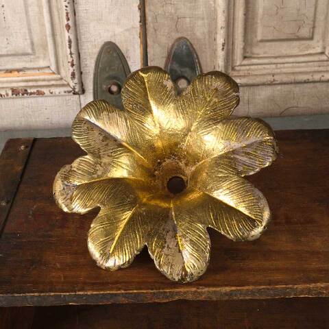 #52998 Antique Solid Brass Floral Chandelier Part image 4