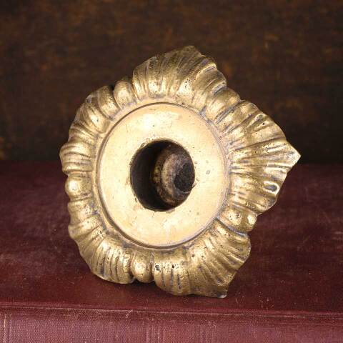 #53005 Antique Cast Brass Floral Candle Holder image 7