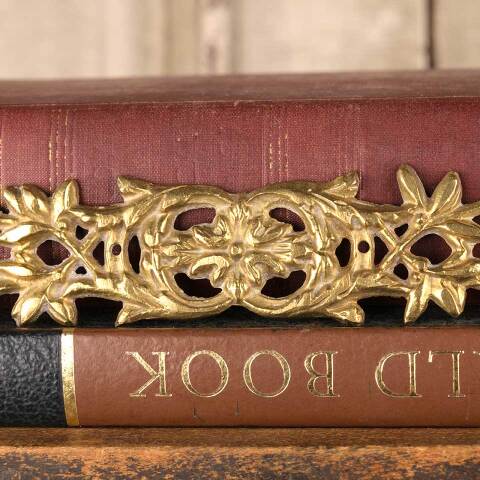 #53024 Antique Brass Furniture Pediment Appliqué image 6