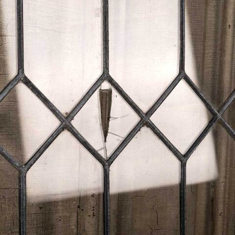 #53189 52x28 Antique Leaded Glass Window Sash image 3