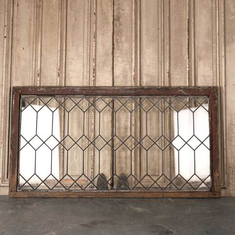 #53189 52x28 Antique Leaded Glass Window Sash image 5