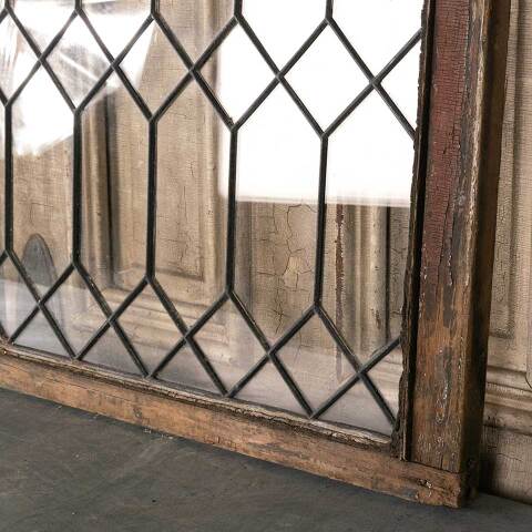 #53189 52x28 Antique Leaded Glass Window Sash image 6