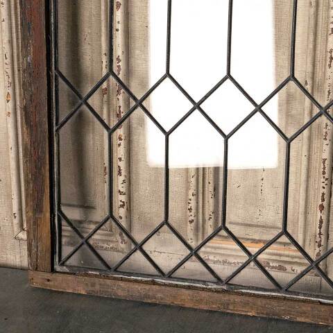 #53189 52x28 Antique Leaded Glass Window Sash image 8