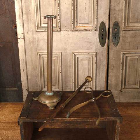 #53203 Antique Solid Brass Fireplace Tools & Stand image 3