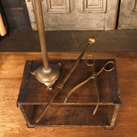 #53203 Antique Solid Brass Fireplace Tools & Stand image 4