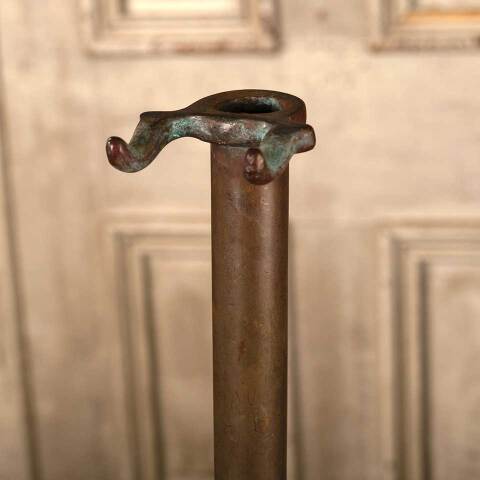 #53203 Antique Solid Brass Fireplace Tools & Stand image 6