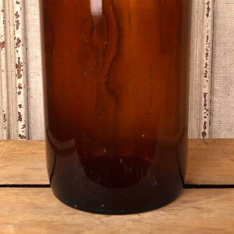 #53204 Vintage Amber Glass Apothecary Bottle image 3